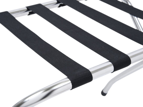 Ashton Luggage Rack With Back in Chrome & Black - Image 7