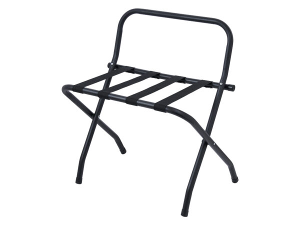 Ashton Luggage Rack With Back in Black