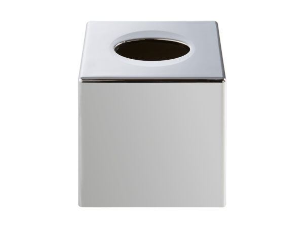 Devon Cube Tissue Box Cover in Chrome