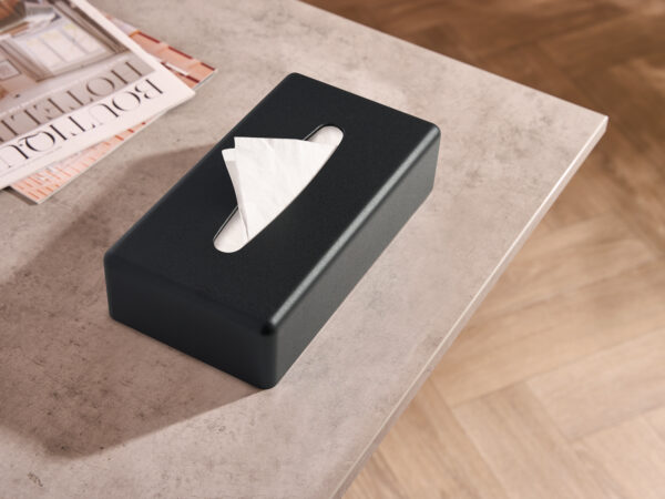 Devon Rectangle Tissue Box Cover in Black - Image 2