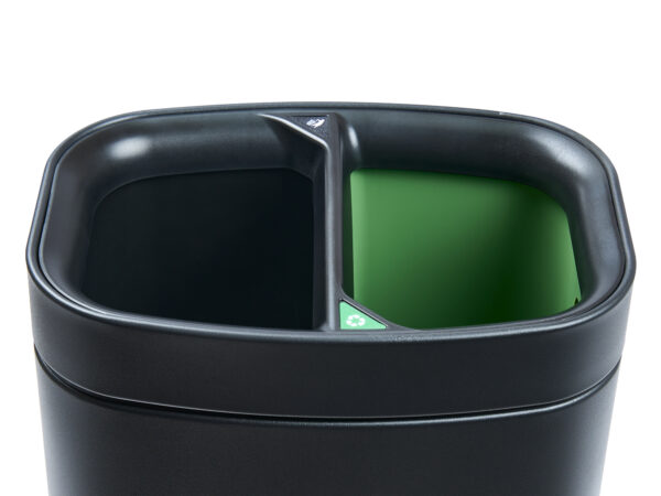 Newport Dual Recycling Bin in Black - Image 3
