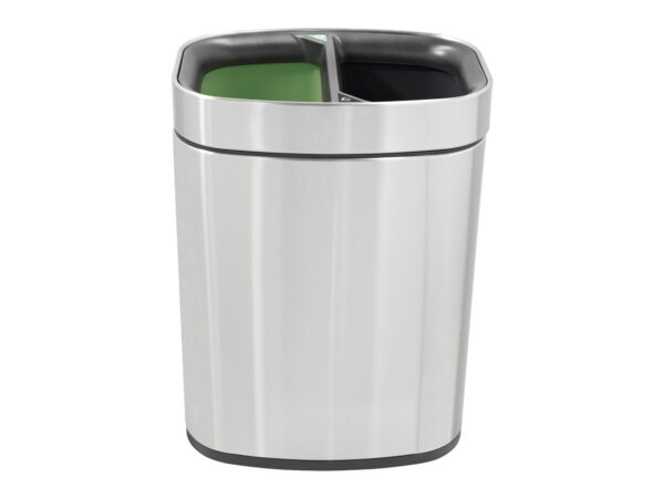 Newport Dual Recycling Bin in Brushed Steel - Image 6